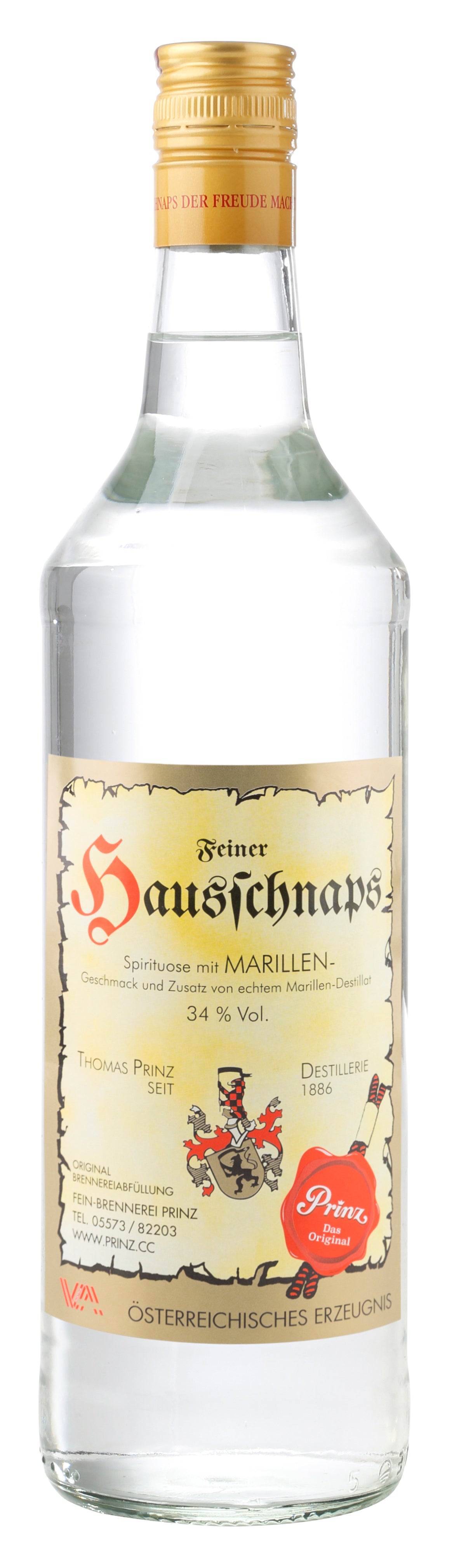 Prinz Hausschnaps Marille 34 % vol.